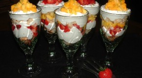Strawberry Mango Macaroon Trifles
